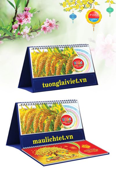 In Lịch Bàn 13 Tờ Bốn Mùa Sung Túc
