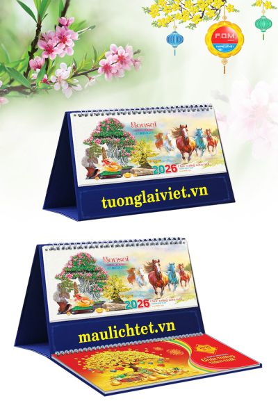 In Lịch Bàn 13 Tờ Bonsai Tài Lộc