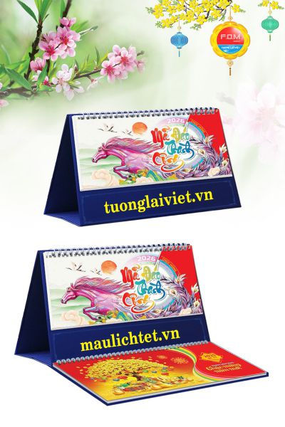 In Lịch Bàn 13 Tờ Chữ Thư Pháp