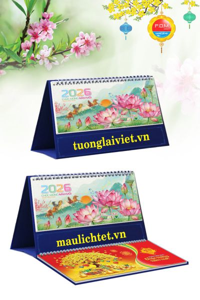 In Lịch Bàn 13 Tờ Hoa Sen
