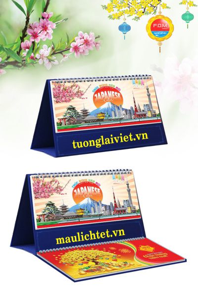 In Lịch Bàn 13 Tờ Sắc Màu Nhật Bản