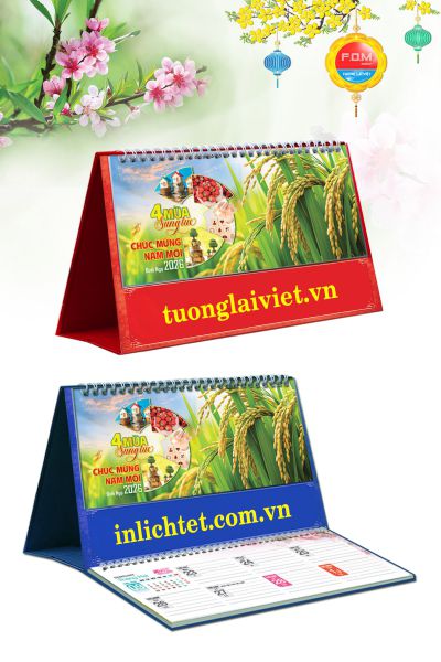 In Lịch Bàn 15 Tờ Bốn Mùa Sung Túc