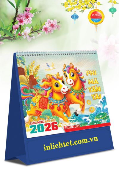 In Lịch Bàn Đứng Xuân Phát Tài