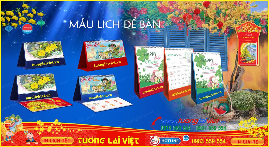 In Mẫu Lịch Để Bàn